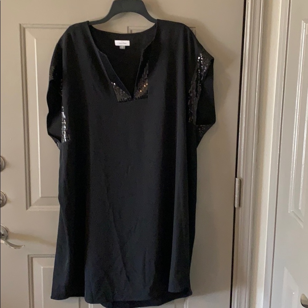 Calvin Klein sheath dress with sequin detail